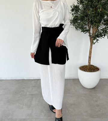 Plated skirt dress
