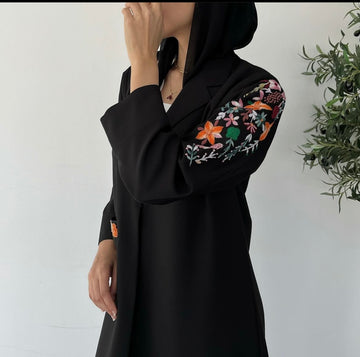 Pink flowers abaya