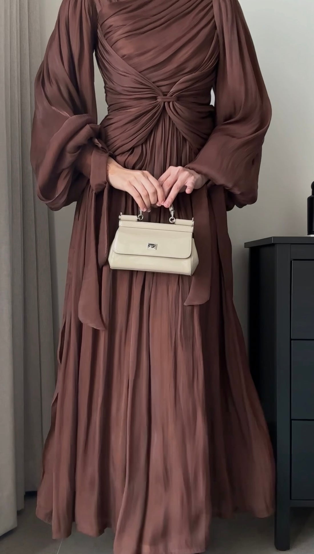 Brown organza