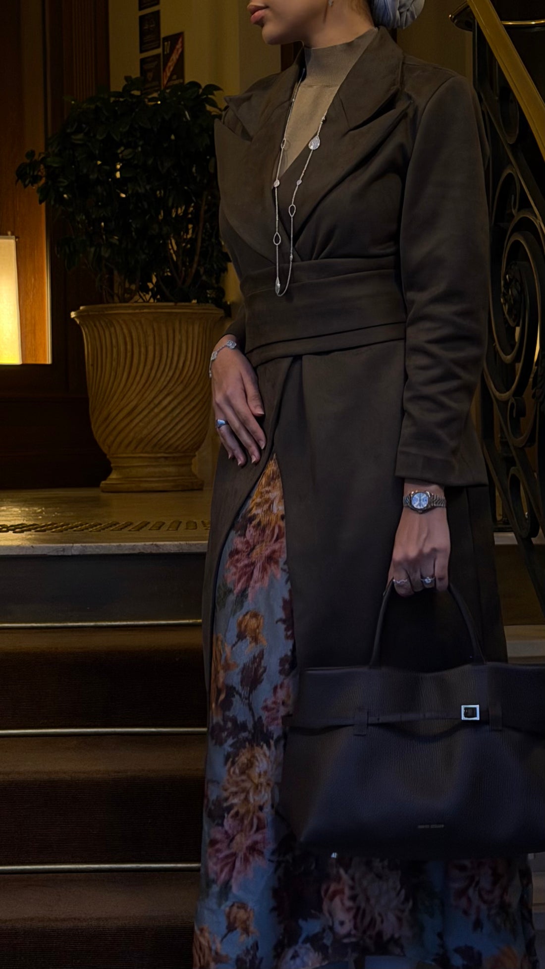 cropped brown coat
