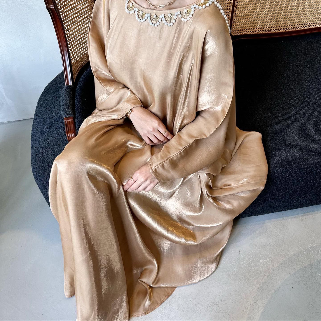 shiny gold dress